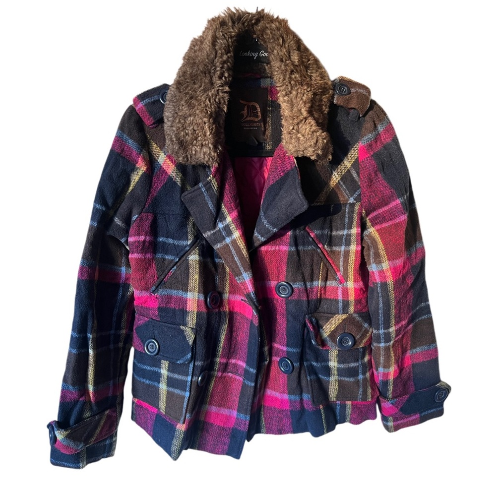 💚 Dollhouse Outerwear Women‎ Plaid Coat size Small